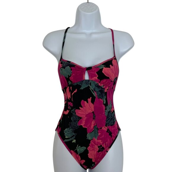 Dries Van Noten Gaia Floral Twisted Keyhole One Piece Swimsuit XS Cutout Italy - Picture 1 of 13